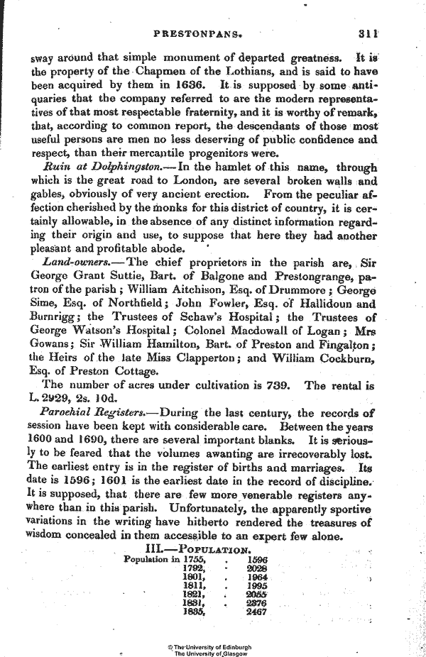 Statistical Account of Scotland 1845