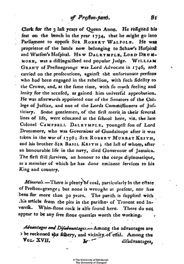 Statistical Account of Scotland 1791-1799